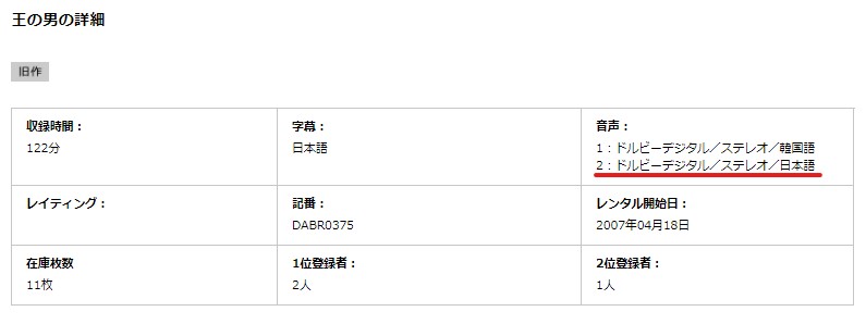 王の男　日本語吹き替え